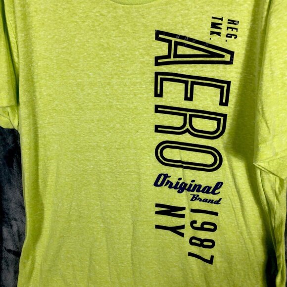 AéRopostale Men’s T Shirt Extra-Large Yellow/Black Shirt - Picture 3 of 9